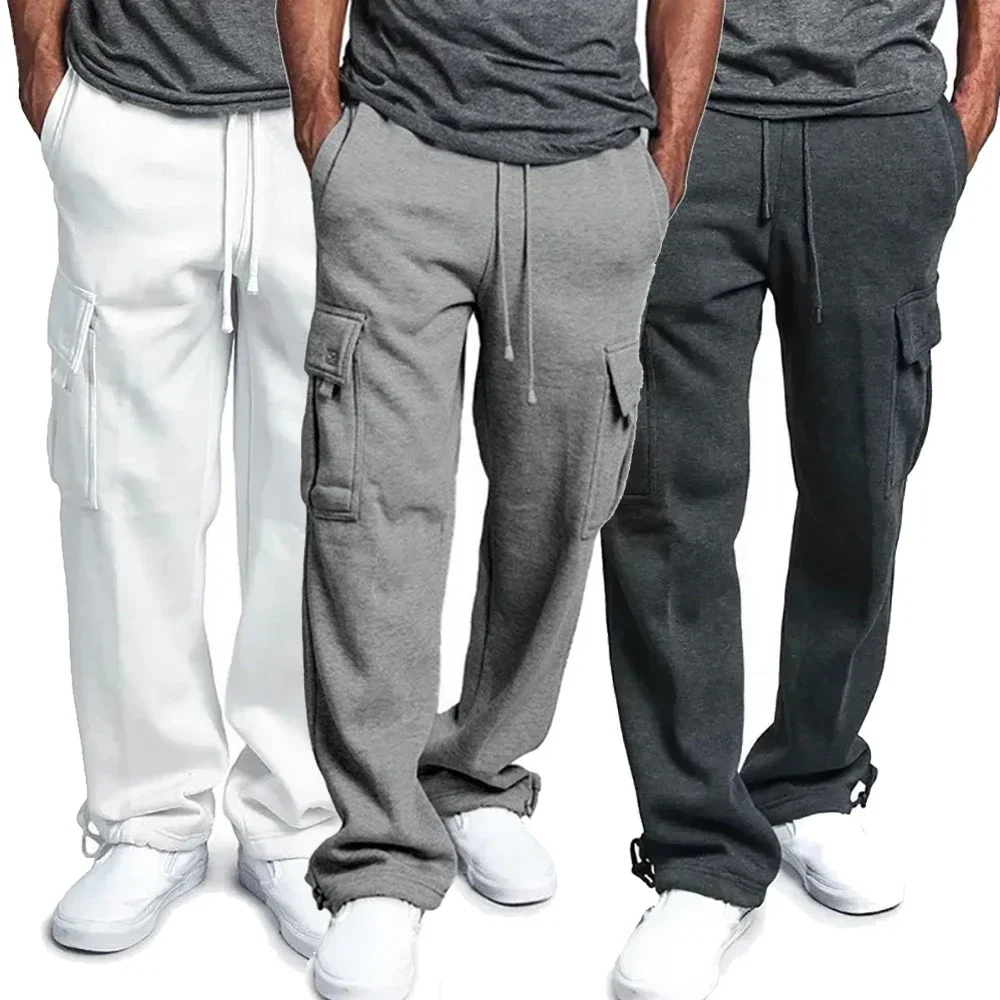 Men's Fleece Cargo Pants Loose Drawstring Sweatpants with Pockets Sports Straight Trousers Jogging Long Pants Hip Hop Streetwear
Men's Fleece Cargo Pants Loose Drawstring Sweatpants with Pockets Sports Straight Trousers Jogging Long Pants Hip Hop Streetwear