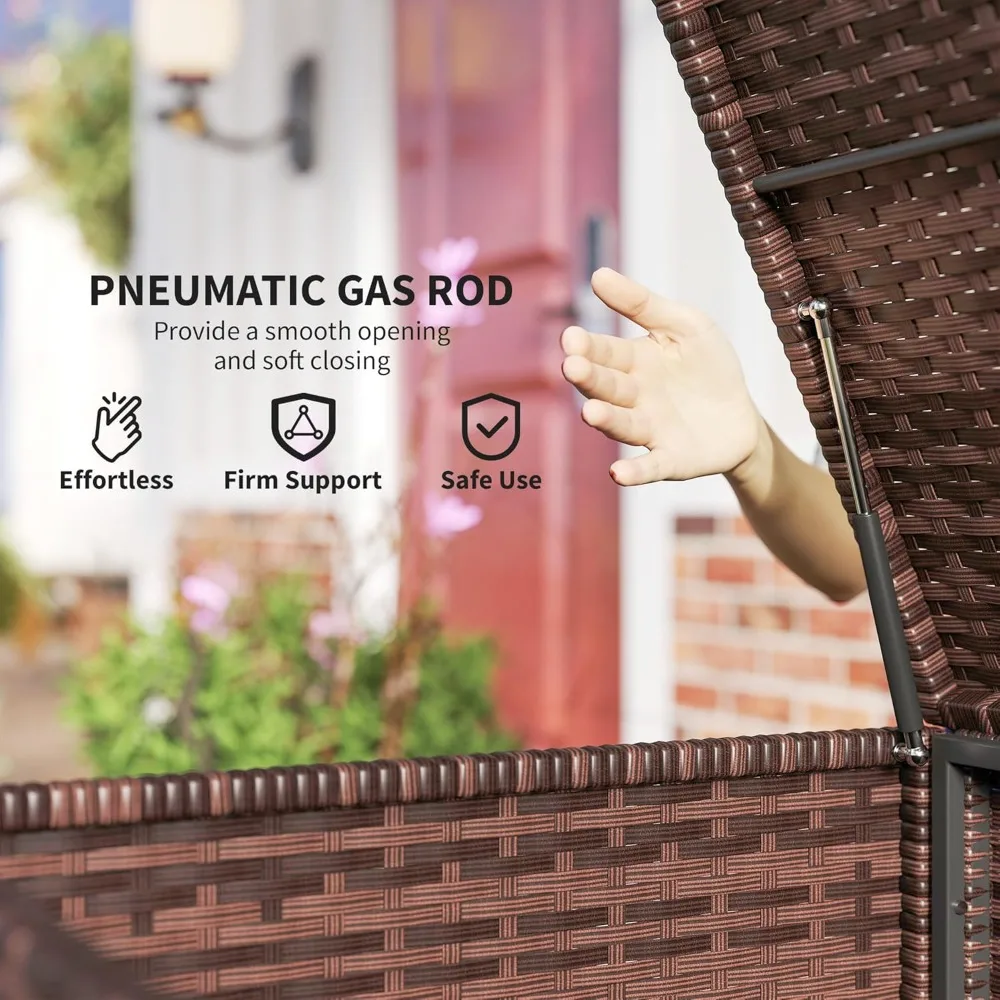 Ящик для хранения на открытом воздухе на 175 галлонов с внутренним вкладышем, плетеный ящик из ротанга PE с пневматическим подъемным механизмом для использования в помещении и на улице
Ящик для хранения на открытом воздухе на 175 галлонов с внутренним вкладышем, плетеный ящик из ротанга PE с пневматическим подъемным механизмом для использования в помещении и на улице