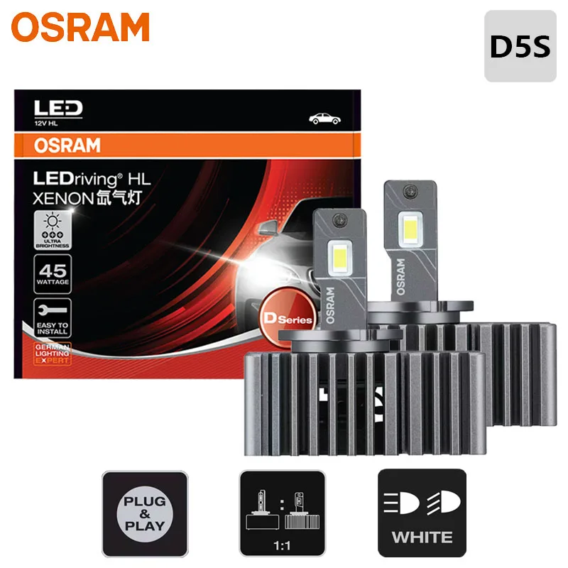 OSRAM LEDriving XENON D5S LED Car Head Light HID 12/24V 45W 6000K White Canbus Free LED Bulb Replace D5S Xenon Lamp 166540CW
OSRAM LEDriving XENON D5S LED Car Head Light HID 12/24V 45W 6000K White Canbus Free LED Bulb Replace D5S Xenon Lamp 166540CW