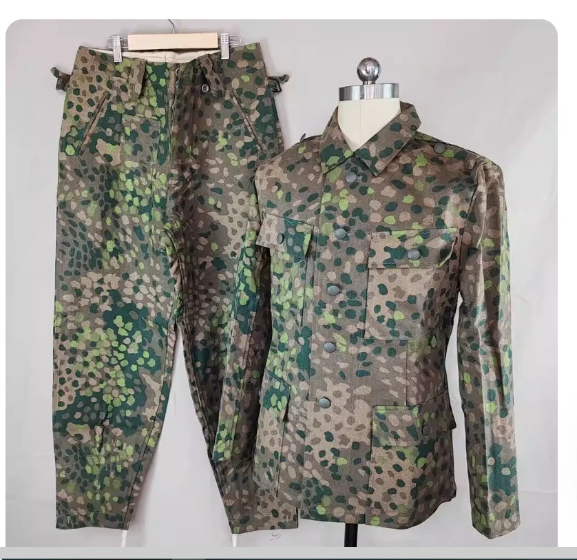 German-style Pea Dot 44 Camouflage M43 Field Uniform Set Reenactment Top and Pants
German-style Pea Dot 44 Camouflage M43 Field Uniform Set Reenactment Top and Pants