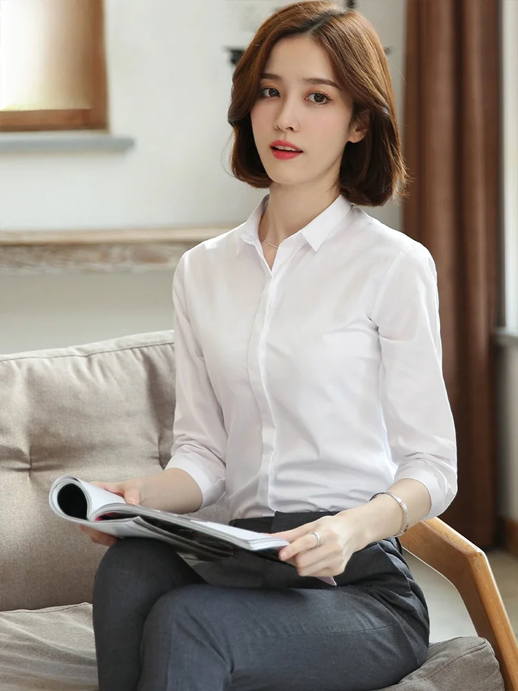 Romon White Long Sleeve Shirt Women's Business Formal Blue Workwear Spring Style 2026 Slim Fit Button up Machine Washable
Romon White Long Sleeve Shirt Women's Business Formal Blue Workwear Spring Style 2026 Slim Fit Button up Machine Washable