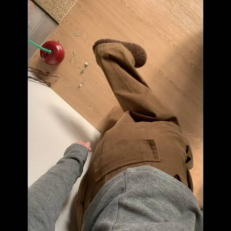 Повседневные женские осенние и зимние кофейные брюки с высокой талией и широкими штанинами, свободные прямые ленивые брюки
Повседневные женские осенние и зимние кофейные брюки с высокой талией и широкими штанинами, свободные прямые ленивые брюки