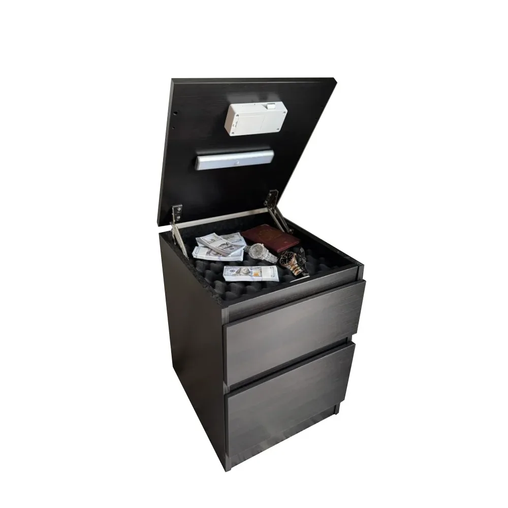 European Modern New Wooden Bedroom Furniture Lock NFC Bedside Table Smart Safe 2 Drawer Cabinet Bedside
European Modern New Wooden Bedroom Furniture Lock NFC Bedside Table Smart Safe 2 Drawer Cabinet Bedside