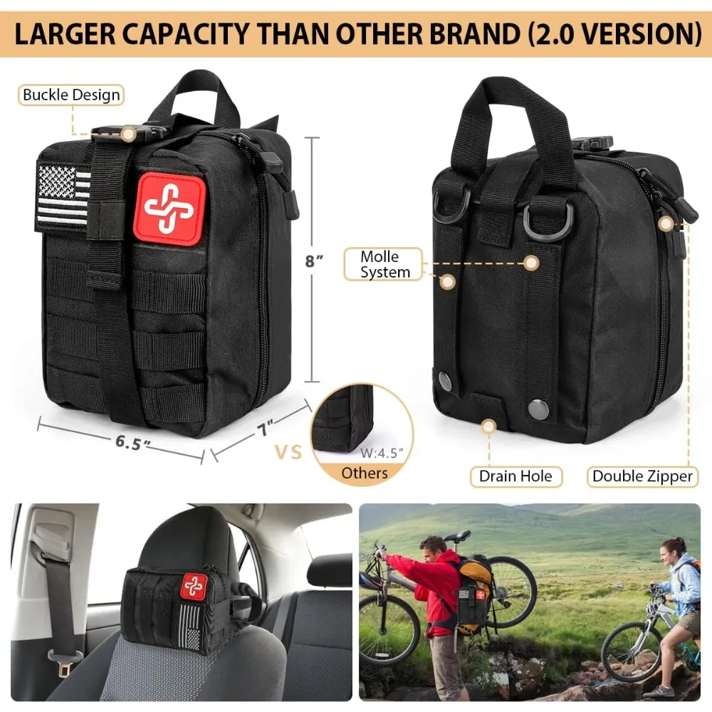 Survival Kit,250Pcs Survival Gear First Aid Kit with Molle System Compatible Bag and Emergency Tent,Emergency Kit for Earthquake
Survival Kit,250Pcs Survival Gear First Aid Kit with Molle System Compatible Bag and Emergency Tent,Emergency Kit for Earthquake