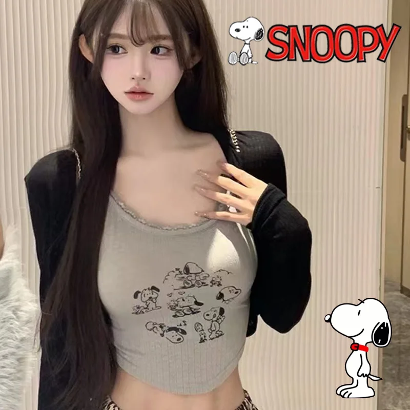 Женские майки Kawaii Snoopy, топы, Мультяшные сексуальные девушки, короткий облегающий Топ без рукавов, Y2K, летняя модная уличная одежда, футболки, топы
Женские майки Kawaii Snoopy, топы, Мультяшные сексуальные девушки, короткий облегающий Топ без рукавов, Y2K, летняя модная уличная одежда, футболки, топы