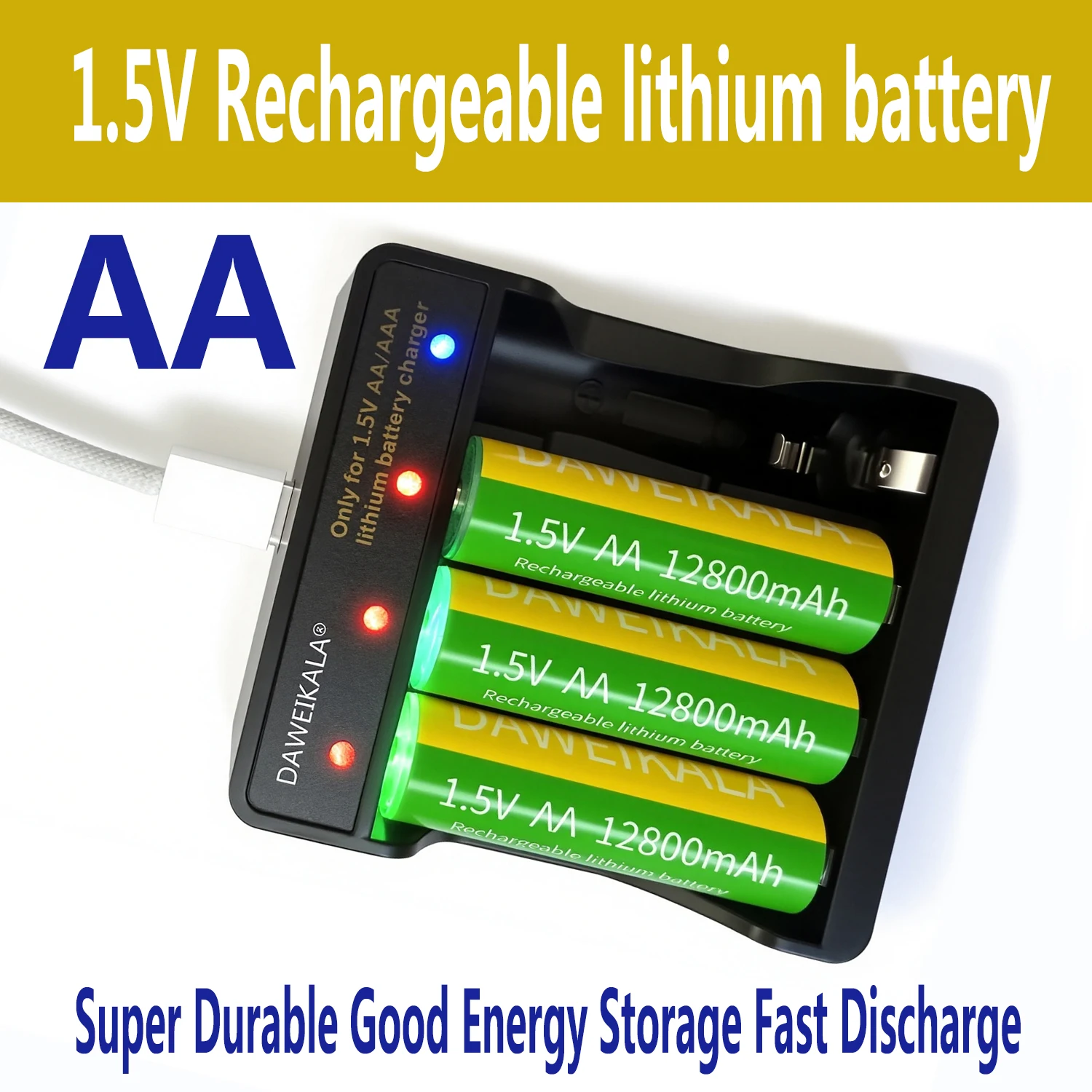 1.5V capacity rechargeable Lithium battery AA 12800mAh Super Durable Good Energy Storage Fast Discharge
1.5V capacity rechargeable Lithium battery AA 12800mAh Super Durable Good Energy Storage Fast Discharge