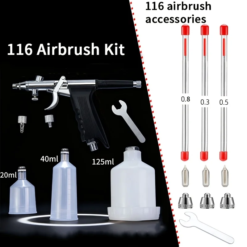 10Pcs Airbrush Accessories Set with Nozzle Tip & Cap, 20/40/125ml Paint Cups for Nail Art Tattoo Model Painting
10Pcs Airbrush Accessories Set with Nozzle Tip & Cap, 20/40/125ml Paint Cups for Nail Art Tattoo Model Painting