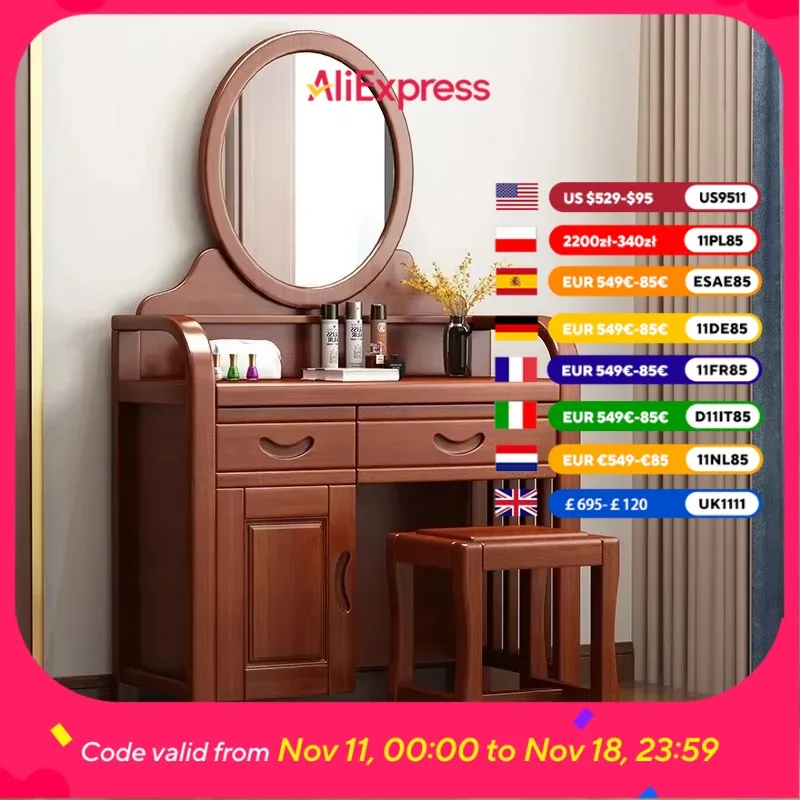 Brown Nordic Storage Vanity Table Modern Wooden Organizer Makeup Dresser Bedroom Solid Wood Penteadeiras Bedroom Furniture
Brown Nordic Storage Vanity Table Modern Wooden Organizer Makeup Dresser Bedroom Solid Wood Penteadeiras Bedroom Furniture
