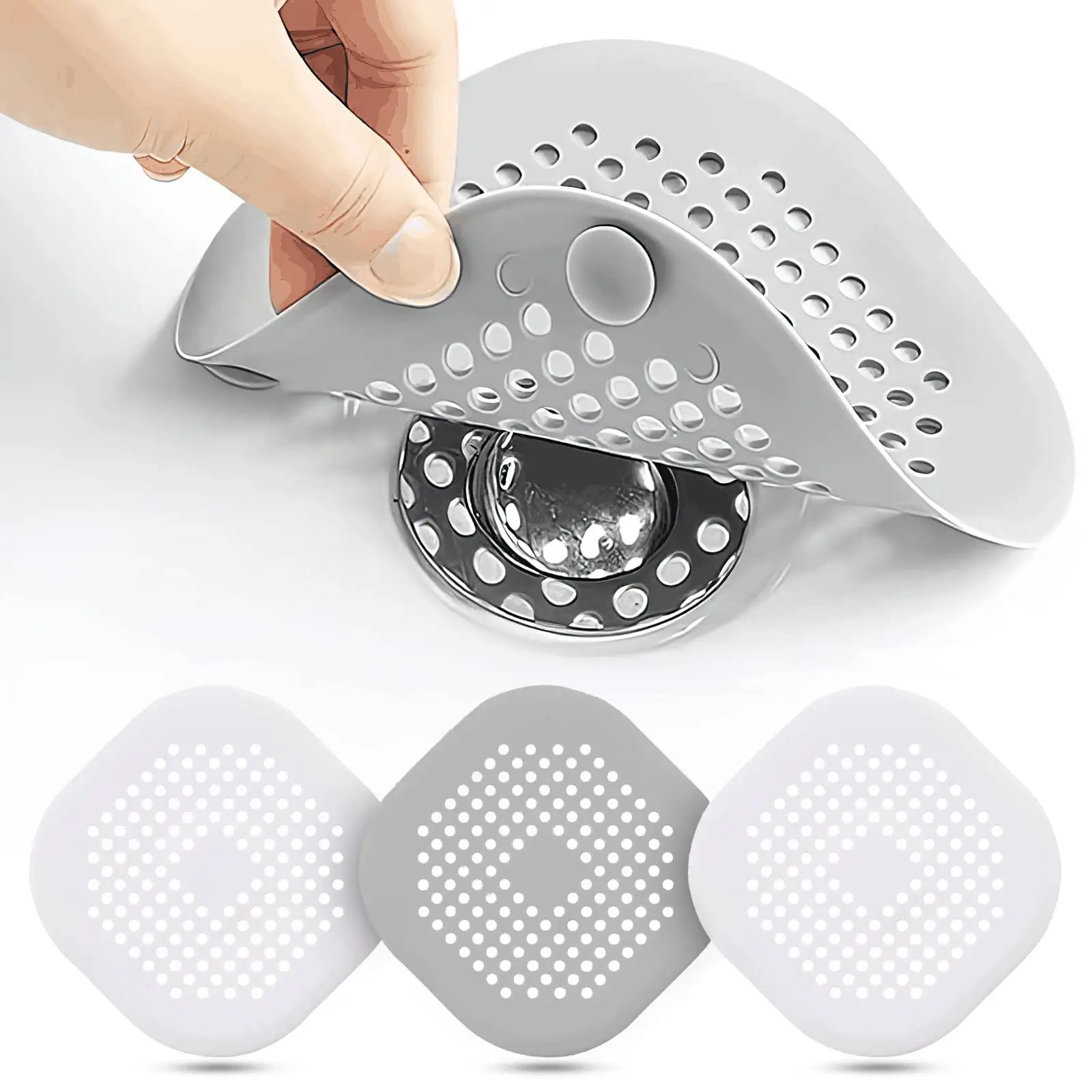 1/4PCs Bathroom Shower Drain Hair Catcher Kitchen Foldable Silicone Cover Hair Filter Sink Strainer with Suction Cups Easy Clean
1/4PCs Bathroom Shower Drain Hair Catcher Kitchen Foldable Silicone Cover Hair Filter Sink Strainer with Suction Cups Easy Clean
