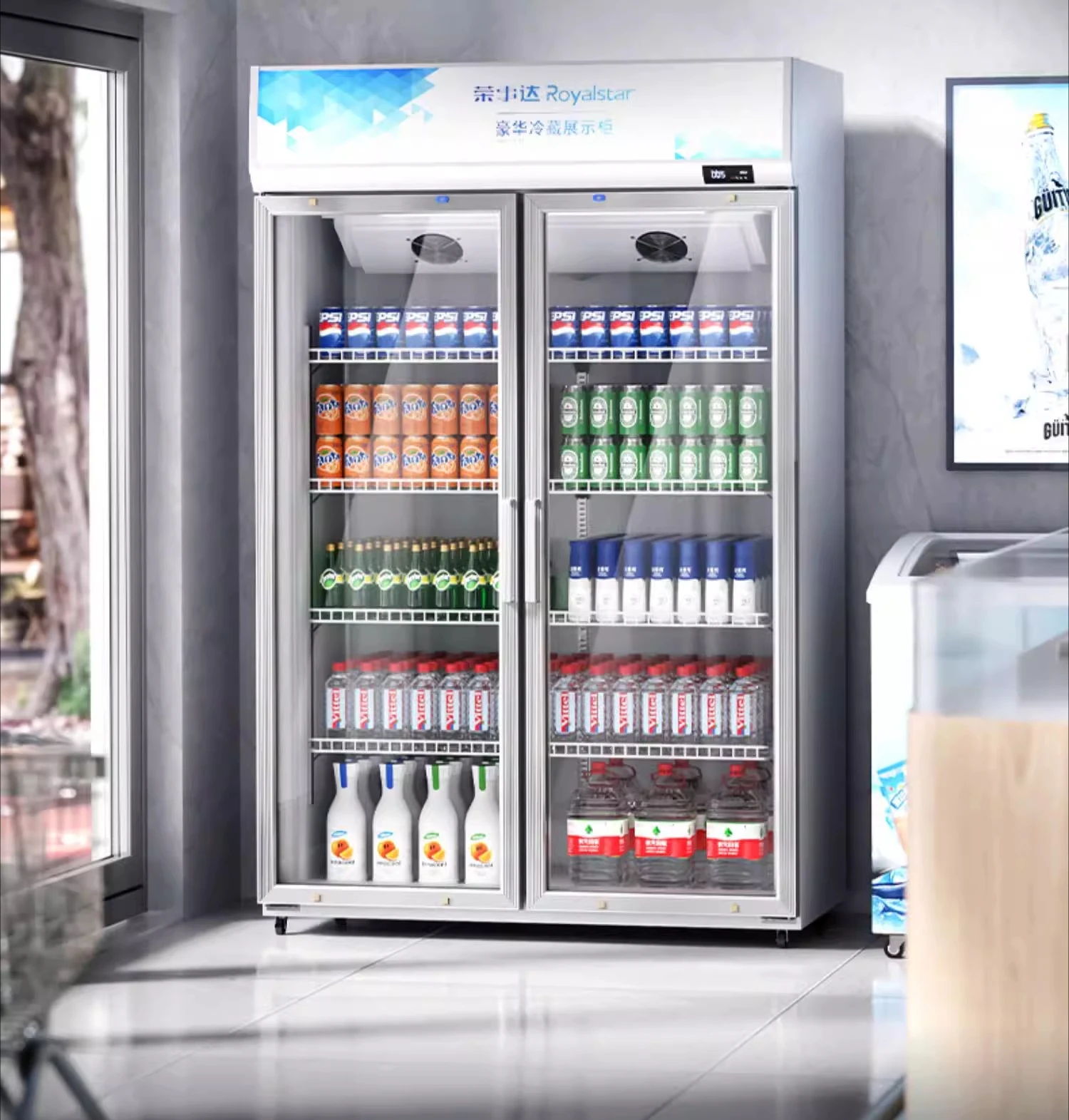 Витрина для напитков Коммерческая морозильная камера, холодильное двухдверное вино с воздушным охлаждением, морозовое, свежее хранение
Витрина для напитков Коммерческая морозильная камера, холодильное двухдверное вино с воздушным охлаждением, морозовое, свежее хранение