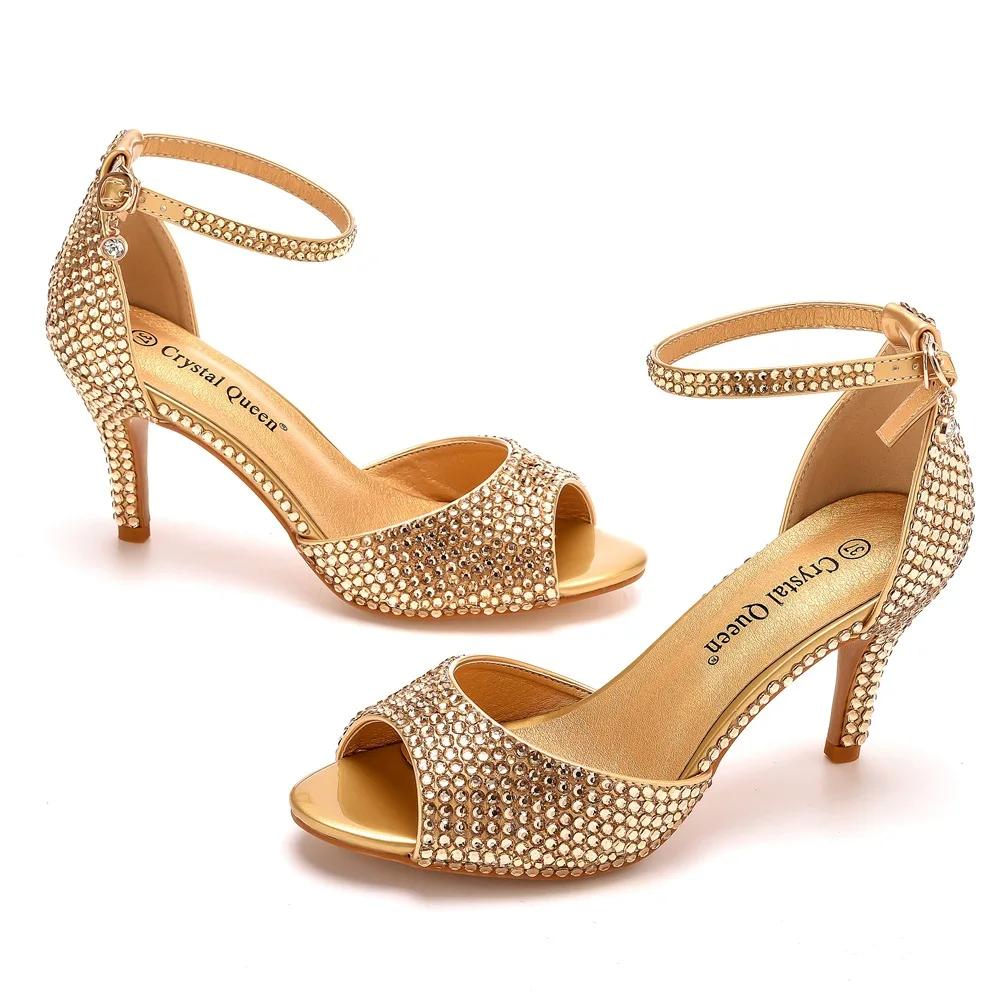 7cm fish mouth high heels, shallow mouth, straight buckle with round toe, glass rhinestone, slim heel sandals
7cm fish mouth high heels, shallow mouth, straight buckle with round toe, glass rhinestone, slim heel sandals