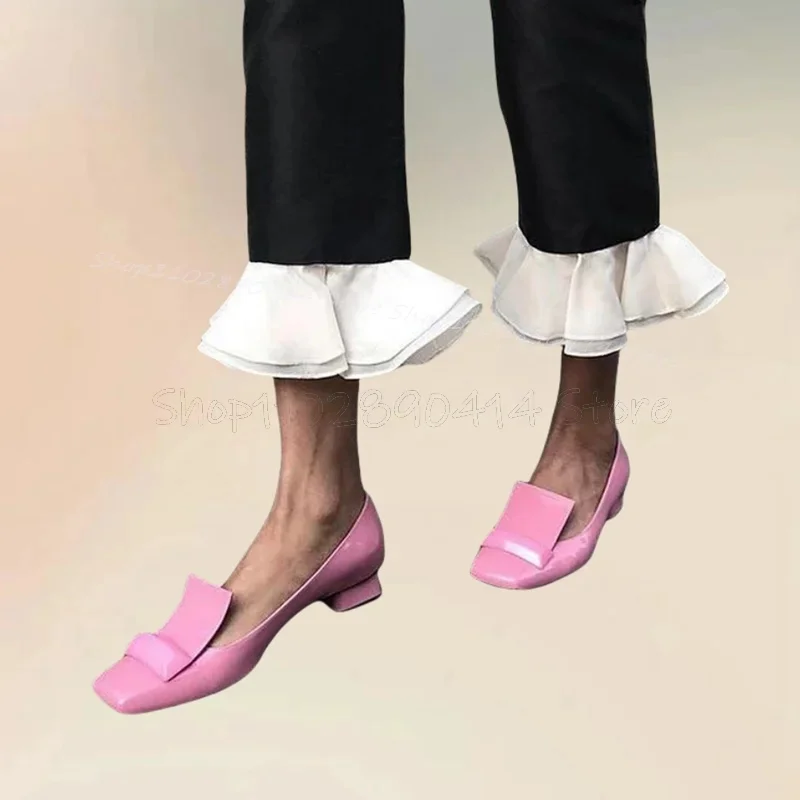 Pink Square Toe Patent Leather Pumps Slip On Women Shoes Chunky Heels Novel Fashion Party Feast Banquet 2025 Zapatos Para Mujere
Pink Square Toe Patent Leather Pumps Slip On Women Shoes Chunky Heels Novel Fashion Party Feast Banquet 2025 Zapatos Para Mujere