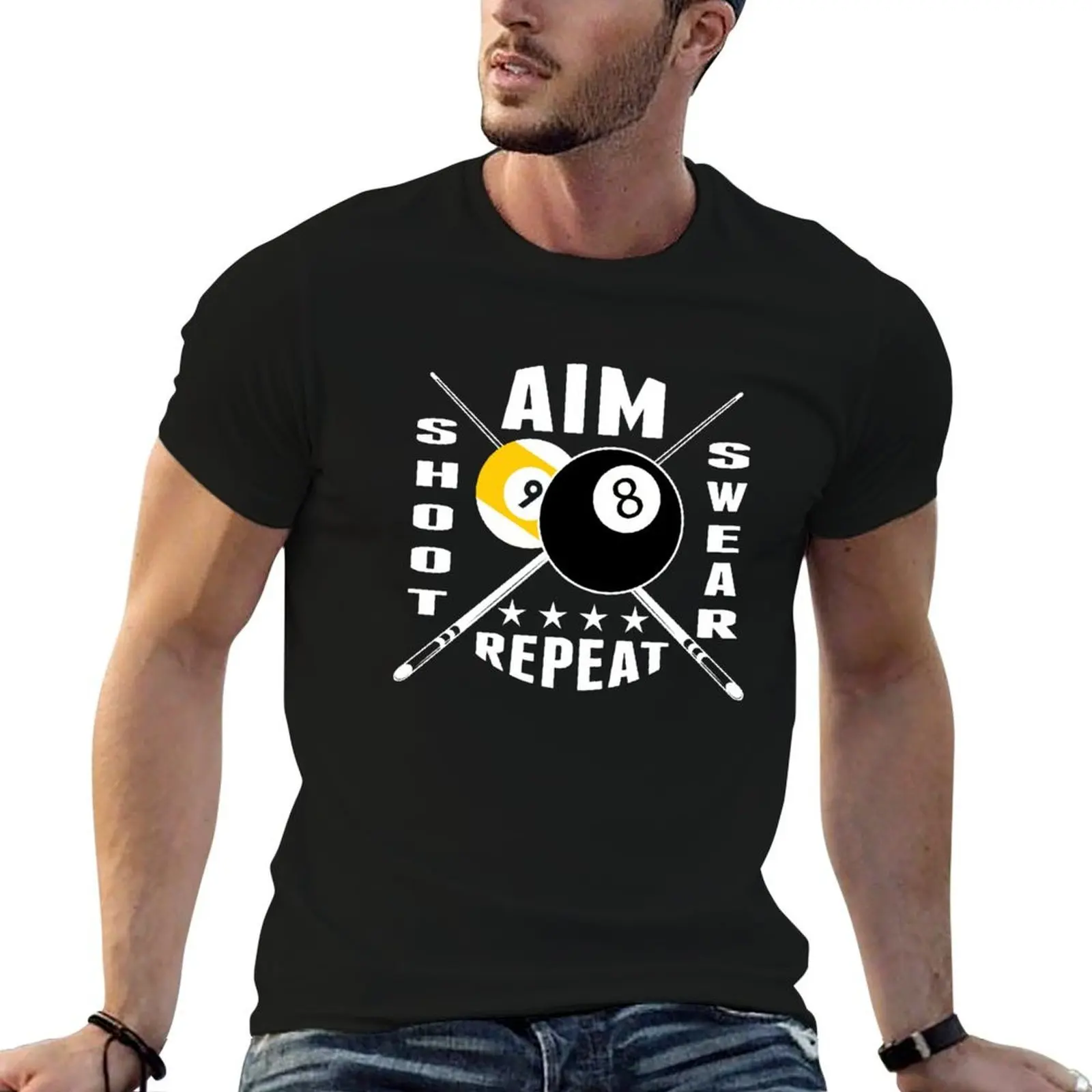 9 ball 8 ball Aim Shoot Swear Repeat Billiards T-Shirt t shirts for man cotton soft t shirt man luxury T-Shirt
9 ball 8 ball Aim Shoot Swear Repeat Billiards T-Shirt t shirts for man cotton soft t shirt man luxury T-Shirt