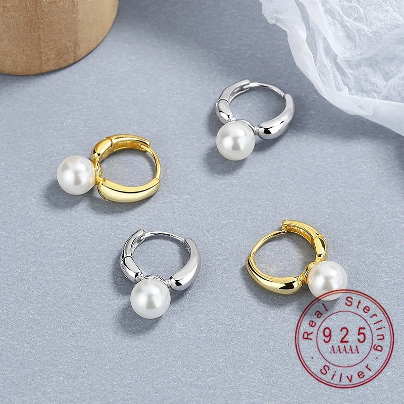 925 Sterling Silver Pearl Drop Huggie Earrings for Women Gold Plated Minimalist Hoop Earrings with Pearl Dangle Daily Jewelry
925 Sterling Silver Pearl Drop Huggie Earrings for Women Gold Plated Minimalist Hoop Earrings with Pearl Dangle Daily Jewelry