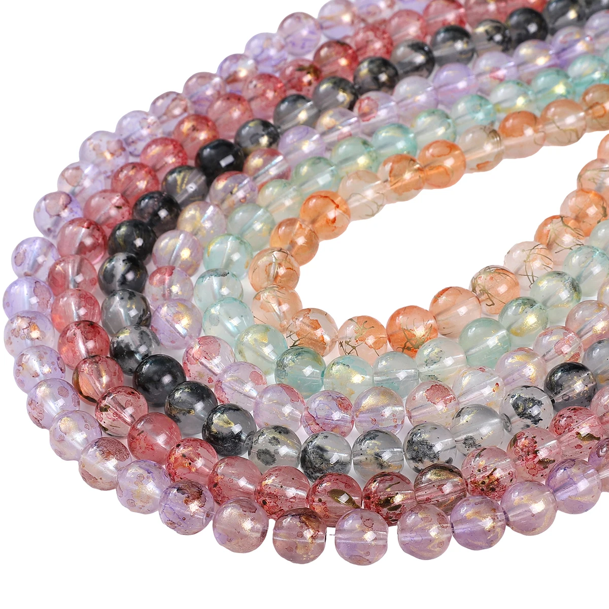 8-10mm Transparent Glass Ice Ink Smudge Beads - Round DIY Jewelry Beads for Bracelets/Necklaces (30/50pcs Craft Accessories)
8-10mm Transparent Glass Ice Ink Smudge Beads - Round DIY Jewelry Beads for Bracelets/Necklaces (30/50pcs Craft Accessories)