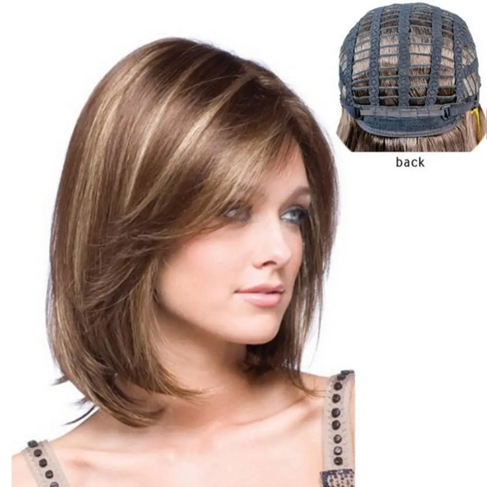 36cm Lady Oblique Bang Bob Haircut Wig COSPLAY Party Hair Decor Short Straight Bob Wigs With Bang Golden Brown Synthetic Hair
36cm Lady Oblique Bang Bob Haircut Wig COSPLAY Party Hair Decor Short Straight Bob Wigs With Bang Golden Brown Synthetic Hair