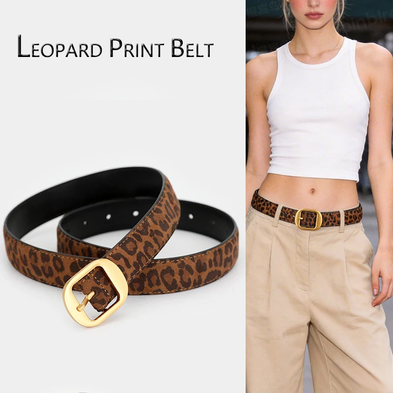 New Leopard Print Women's Belt Trendy Chic Suede Leather Belts with Gold/Sliver Buckle,Fashion Y2K Belt for Dress Skirt Jeans
New Leopard Print Women's Belt Trendy Chic Suede Leather Belts with Gold/Sliver Buckle,Fashion Y2K Belt for Dress Skirt Jeans