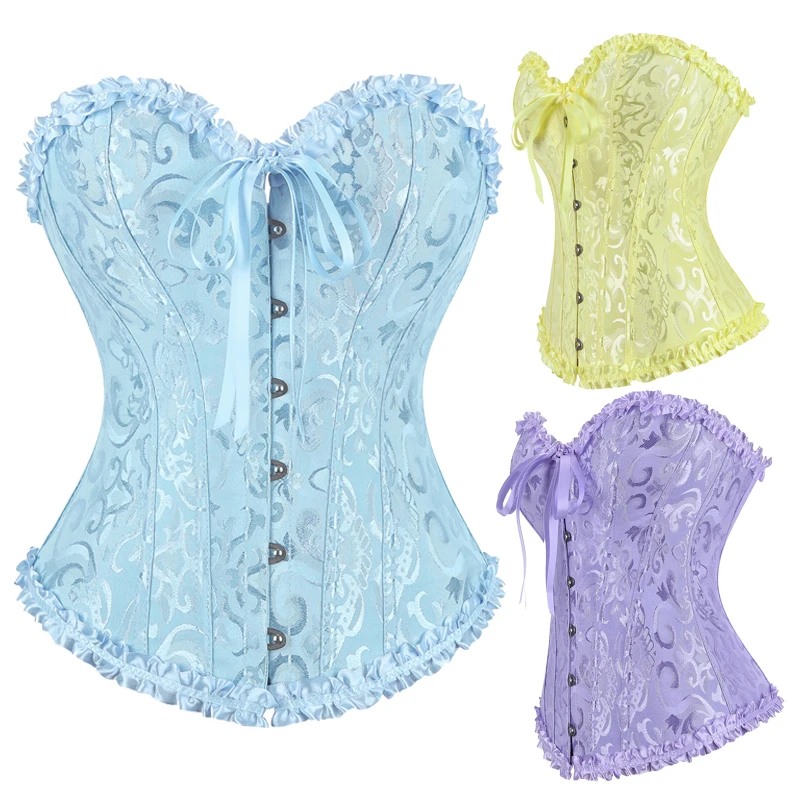Women Corset Top Jacquard Overbust Bustier Victorian Sexy Lace up Floral Lingerie Corset Vintage Gothic Basques Corset Costume
Women Corset Top Jacquard Overbust Bustier Victorian Sexy Lace up Floral Lingerie Corset Vintage Gothic Basques Corset Costume