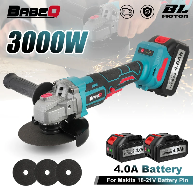 125MM Brushless Wireless Angle Grinder 3-Speed Cutting Polishing Hand Grinder Tool Safety Lock For Makita 18V-21V Battery Pin
125MM Brushless Wireless Angle Grinder 3-Speed Cutting Polishing Hand Grinder Tool Safety Lock For Makita 18V-21V Battery Pin