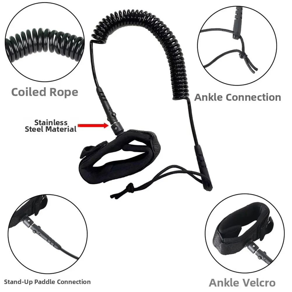 For TPU Paddle Board Safety Leash 10 Ft with Anti Twist Swivel Joint Stainless Steel Connectors and Hook Strap
For TPU Paddle Board Safety Leash 10 Ft with Anti Twist Swivel Joint Stainless Steel Connectors and Hook Strap