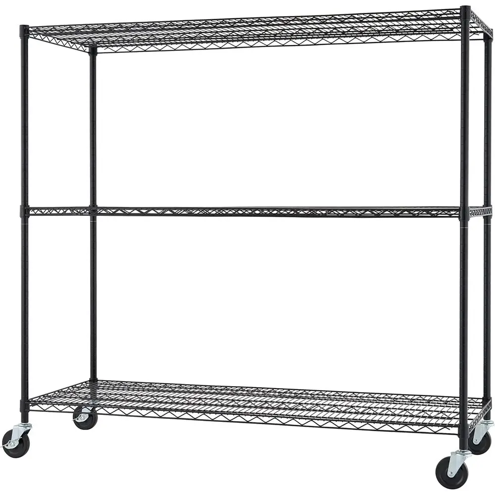 3-Tier Adjustable Wire Shelving with Wheels for Kitchen Organization, Garage Storage, Laundry Room, NSF Certified
3-Tier Adjustable Wire Shelving with Wheels for Kitchen Organization, Garage Storage, Laundry Room, NSF Certified
