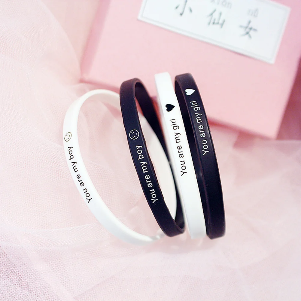 Creative Simple Silicone Letter Wristband Dance Bracelet Students Couple Wristbands Black for Girls Boys
Creative Simple Silicone Letter Wristband Dance Bracelet Students Couple Wristbands Black for Girls Boys