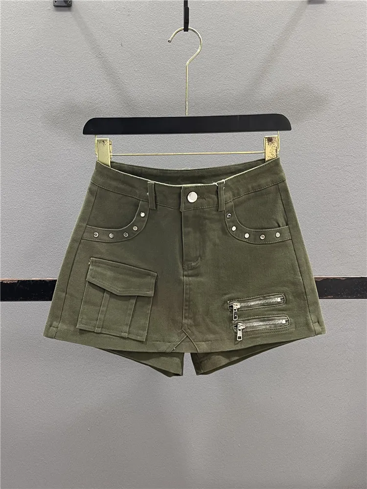 Retro American Zipper Rivet Workwear Denim Half Skirt Women's Summer Design Slim A-Line Skirt Casual Cotton Polyester
Retro American Zipper Rivet Workwear Denim Half Skirt Women's Summer Design Slim A-Line Skirt Casual Cotton Polyester