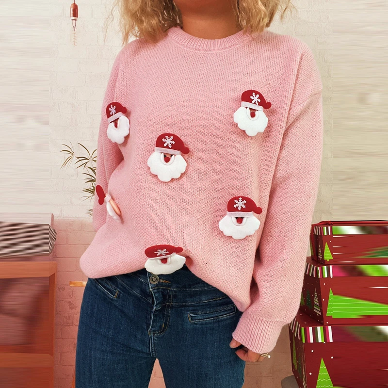 Christmas Snowflake Print Sweater For Women Fashion O-neck Long Sleeve Pullover Tops Fall Winter Casual Streetwear Loose Knitted
Christmas Snowflake Print Sweater For Women Fashion O-neck Long Sleeve Pullover Tops Fall Winter Casual Streetwear Loose Knitted