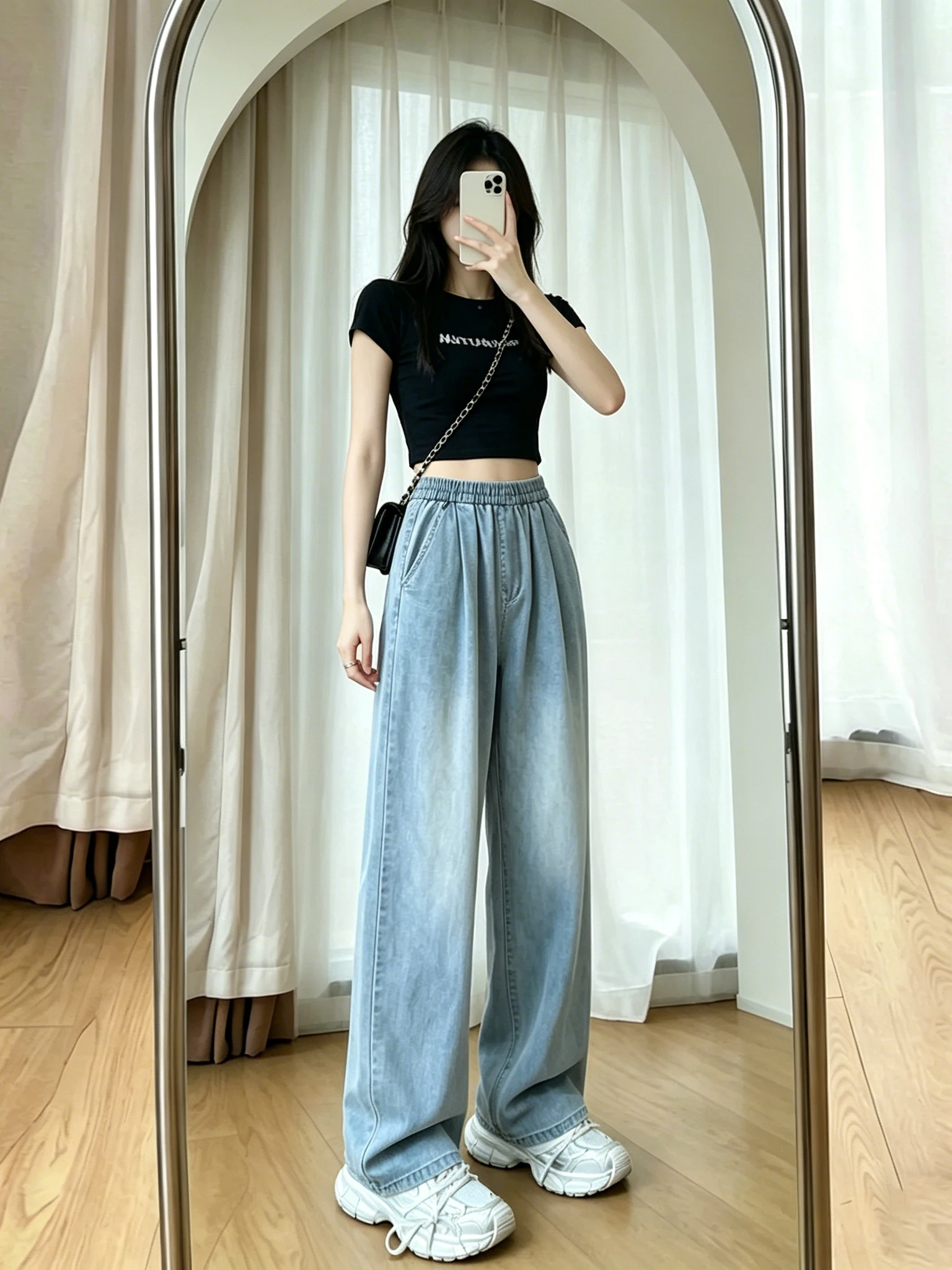 Retro Blue Silk Denim Jeans Women's Summer New Small Size Slim Thin Wide Leg High Waist Flexible Waist Drapey Floor-Lengt...
Retro Blue Silk Denim Jeans Women's Summer New Small Size Slim Thin Wide Leg High Waist Flexible Waist Drapey Floor-Lengt...