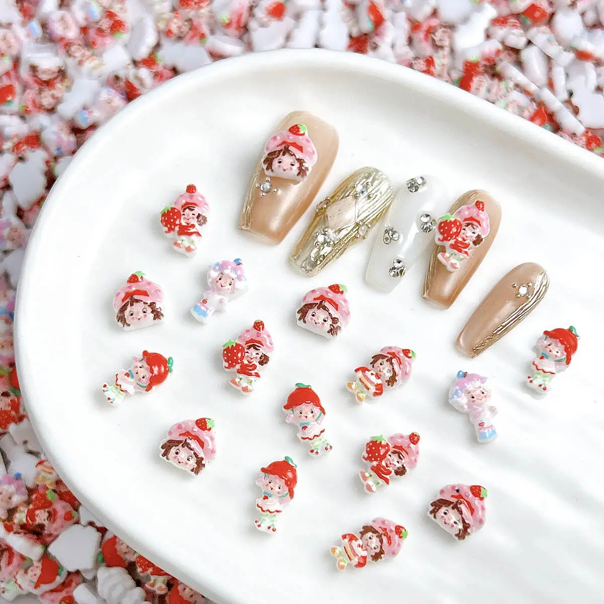 Random Mixed Cute Cartoon Strawberry Doll Nail Charms Luminous Resin Strawberry Girl Nail Art Decoration DIY Crafts Accessories
Random Mixed Cute Cartoon Strawberry Doll Nail Charms Luminous Resin Strawberry Girl Nail Art Decoration DIY Crafts Accessories