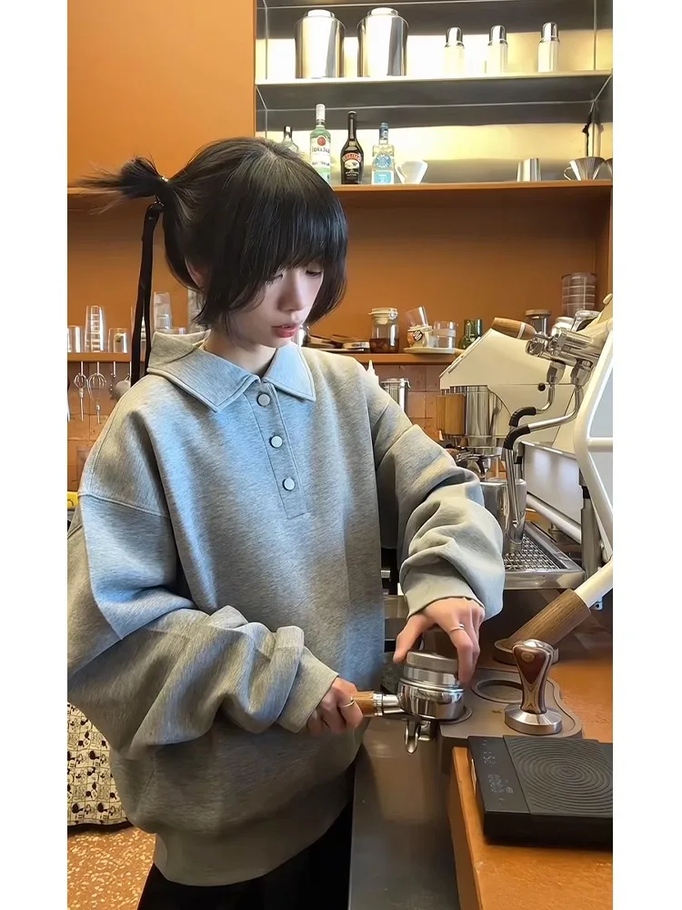 ey Heavyweight Men's Sweatirt Spring Spor Casual Loose Fit Antibacterial Turn-down Collar Long Sve T-irt
ey Heavyweight Men's Sweatirt Spring Spor Casual Loose Fit Antibacterial Turn-down Collar Long Sve T-irt