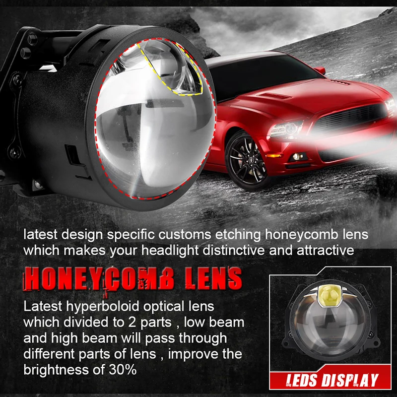 3 Inch Bi LED Projector Lenses For Headlight Hella 3R G5 6000K Auto Lamp 300W Angel Eyes Car Light Retrofit Kit Hyperboloid Lens
3 Inch Bi LED Projector Lenses For Headlight Hella 3R G5 6000K Auto Lamp 300W Angel Eyes Car Light Retrofit Kit Hyperboloid Lens