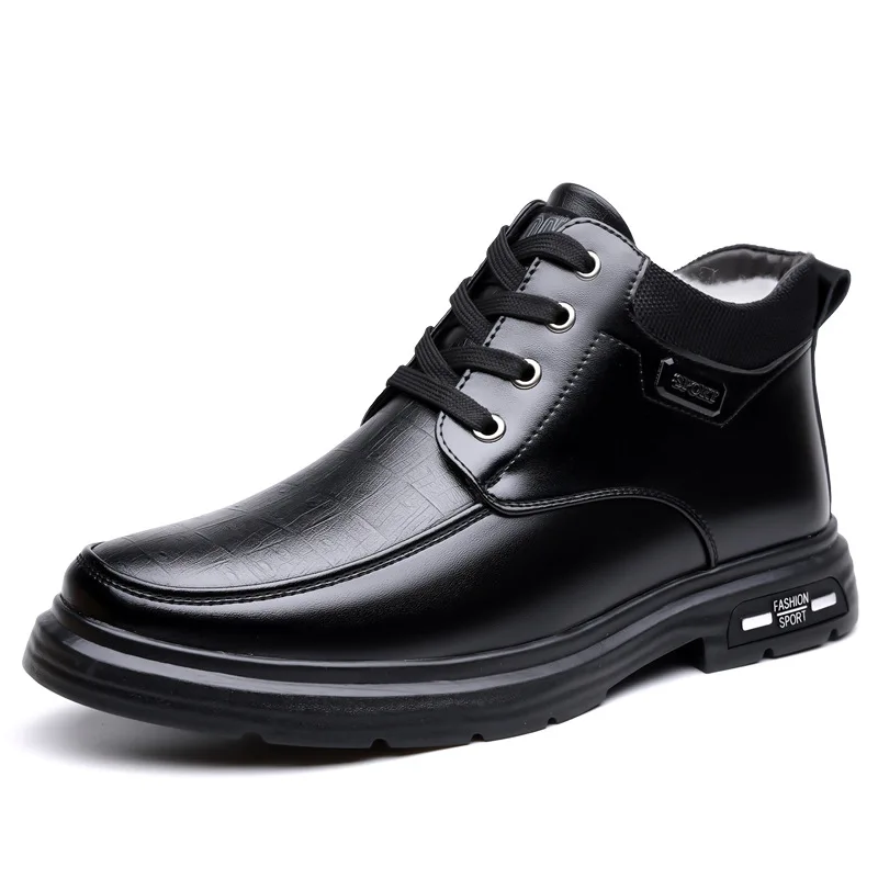Winter Outdoor High Top Lace Cotton Shoes for Men New Designer Black Snow Boots Male Fashion Casual Platform Leather Shoes Man
Winter Outdoor High Top Lace Cotton Shoes for Men New Designer Black Snow Boots Male Fashion Casual Platform Leather Shoes Man