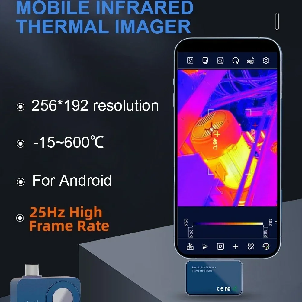 TOOLTOP T7 256*192 Тепловизор Android Type-C 25 Гц Мобильная тепловизионная камера для солнечной панели Устройство обнаружения неисправностей
TOOLTOP T7 256*192 Тепловизор Android Type-C 25 Гц Мобильная тепловизионная камера для солнечной панели Устройство обнаружения неисправностей