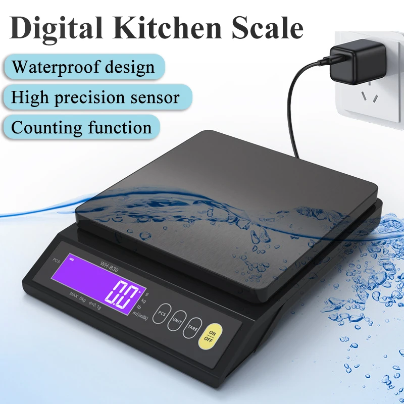 Digital Kitchen Scale Fully Waterproof Stainless Steel Panel Electronic Scales Home Jewelry Food Snacks Weighing Baking Tools
Digital Kitchen Scale Fully Waterproof Stainless Steel Panel Electronic Scales Home Jewelry Food Snacks Weighing Baking Tools