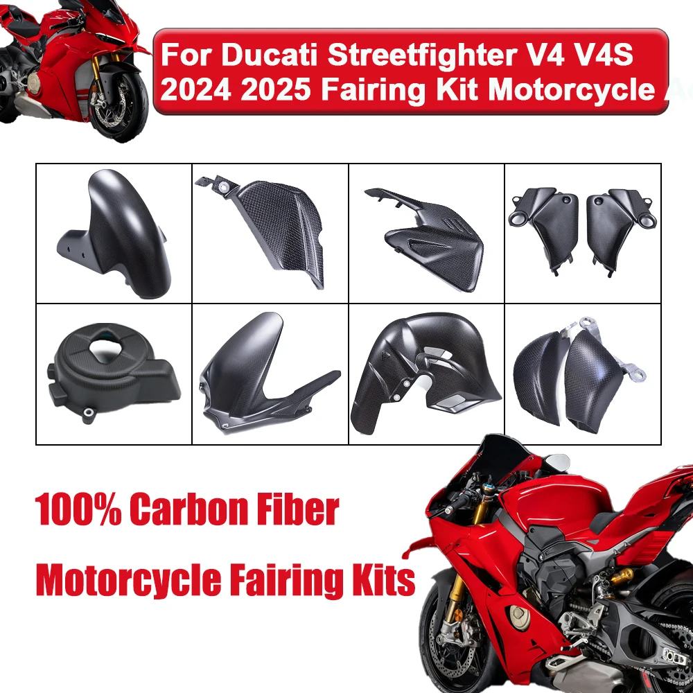 New 2025 For DUCATI Streetfighter V4 V4S 2025 Carbon Fiber Front Fairing Swingarm Cover Full Fairing Kit Motorcycle Accessories
New 2025 For DUCATI Streetfighter V4 V4S 2025 Carbon Fiber Front Fairing Swingarm Cover Full Fairing Kit Motorcycle Accessories