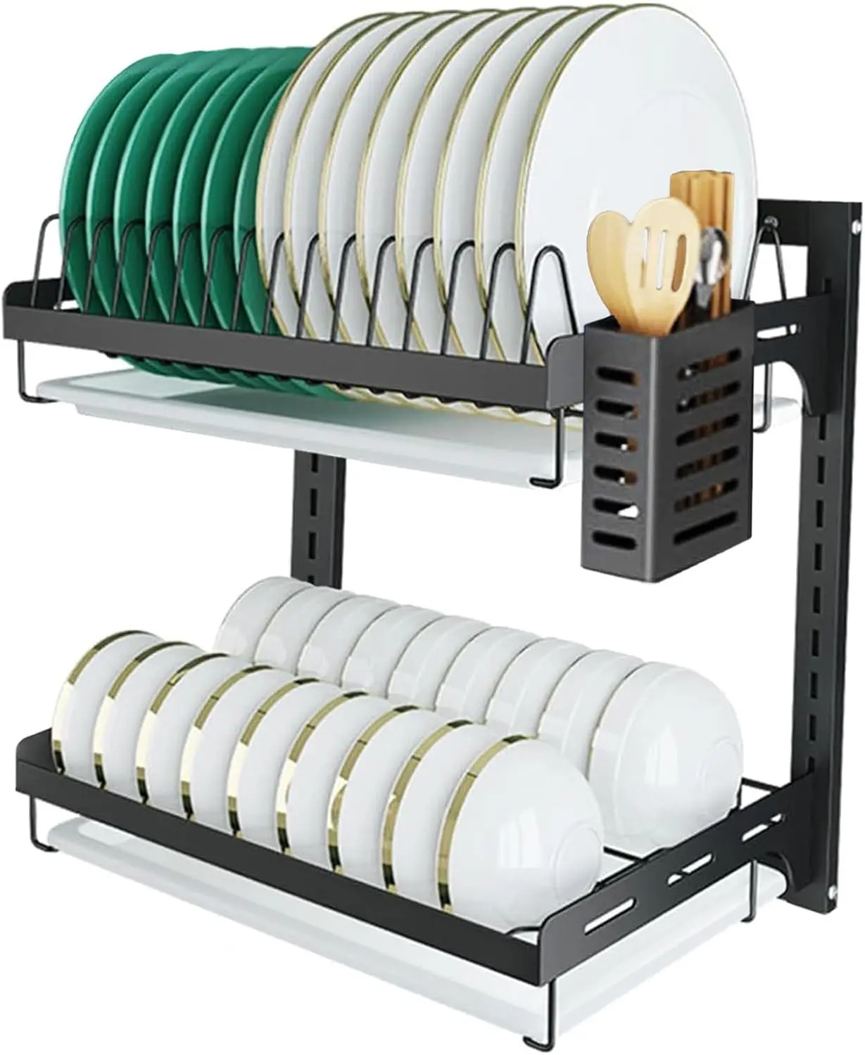Hanging Dish Drying Rack, Wall Mounted Dish Rack Kitchen, 2 Tier Plate Organizer Wall Mount, Stainless Steel Dish Drainer Storag
Hanging Dish Drying Rack, Wall Mounted Dish Rack Kitchen, 2 Tier Plate Organizer Wall Mount, Stainless Steel Dish Drainer Storag