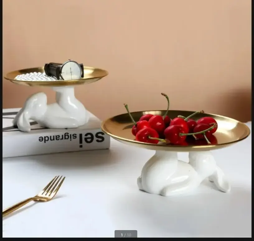 Rabbit Cake Plate Ceramic Metal Storage Tray Dim Sum Dish Jewelry Tray Afternoon Tea Snack Plate Dessert Plates Refreshment Tray 
Rabbit Cake Plate Ceramic Metal Storage Tray Dim Sum Dish Jewelry Tray Afternoon Tea Snack Plate Dessert Plates Refreshment Tray