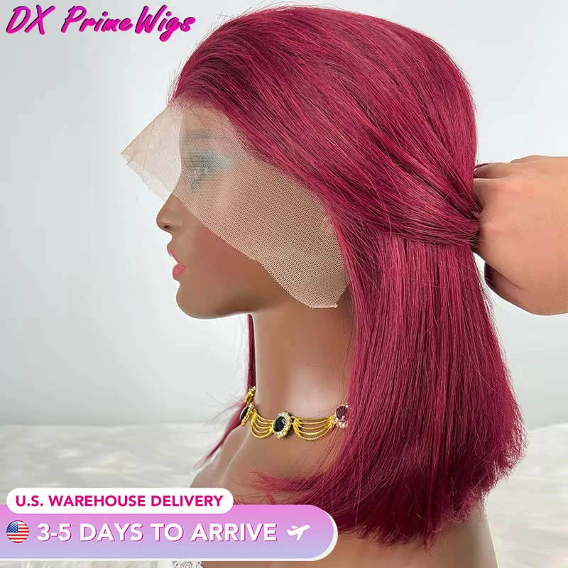 Burgundy 13x4 Straight Short Bob Wig 200% Density Transparent Lace Human Hair Wigs Pre Plucked Baby Hair Lace Frontal Wigs #99J
Burgundy 13x4 Straight Short Bob Wig 200% Density Transparent Lace Human Hair Wigs Pre Plucked Baby Hair Lace Frontal Wigs #99J