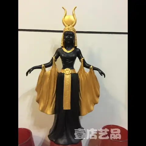 Antike griechische und ägyptische Figuren Kleopatra Kaiserin Schwarzgold Skulptur Harz Handwerk Sammlerstück Ornament Reise Souvenir Geschenk
