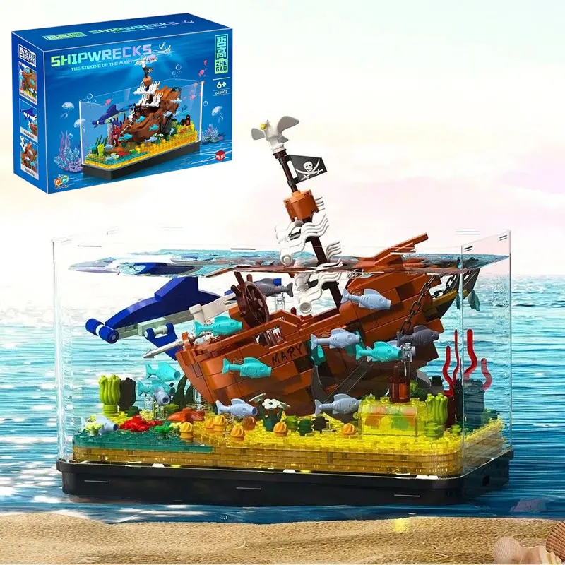 Aquarium The Great Wave Off Kanagawa and Shipwrecks Silent Mary Fish Tank Building Blocks Assemble Bricks Toys Gifts For Kids
Aquarium The Great Wave Off Kanagawa and Shipwrecks Silent Mary Fish Tank Building Blocks Assemble Bricks Toys Gifts For Kids