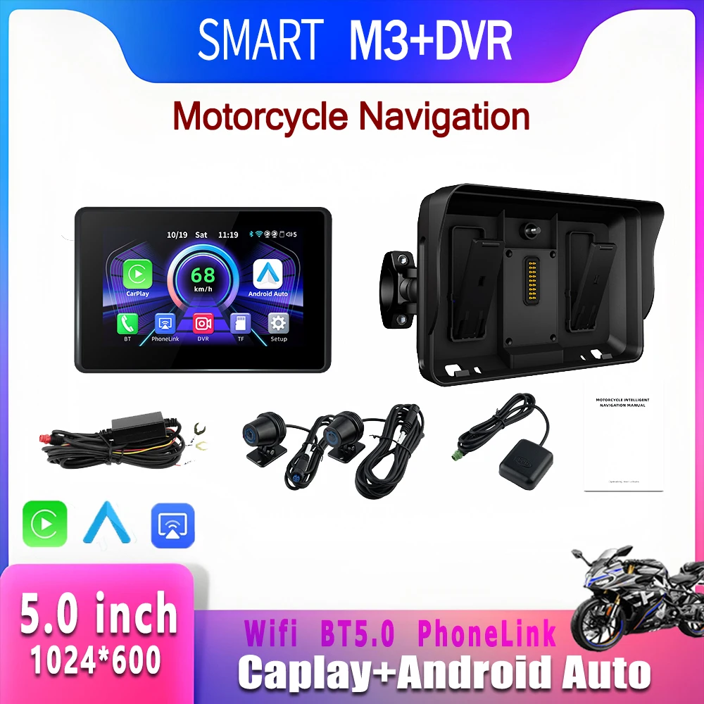 SMART Portable 5 Inch Motorcycle Navigation Screen Removable Wireless CarPlay & Android Auto Mirror Display for Motorbikes DVR
SMART Portable 5 Inch Motorcycle Navigation Screen Removable Wireless CarPlay & Android Auto Mirror Display for Motorbikes DVR