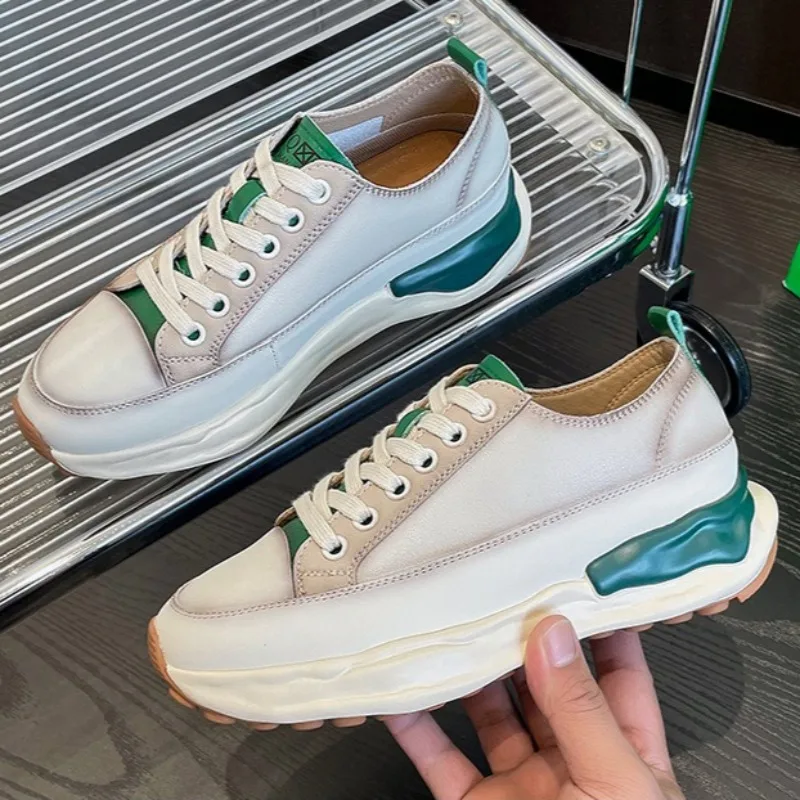 Womens Genuine Leather Platform Sneakers Autumn New Casual Thick Sole Shoes Comfortable Sports Shoes Non-slip Soft Sole Footwear
Womens Genuine Leather Platform Sneakers Autumn New Casual Thick Sole Shoes Comfortable Sports Shoes Non-slip Soft Sole Footwear