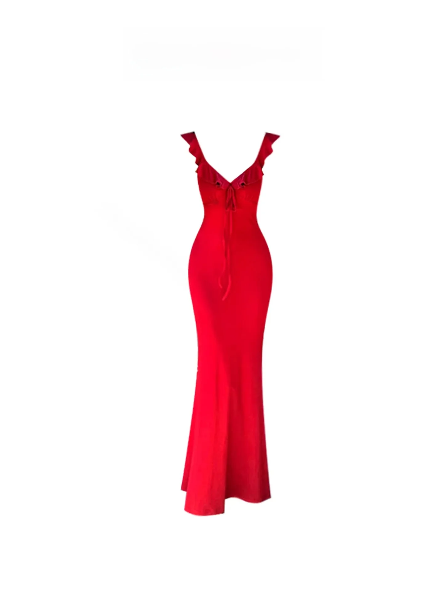HEZA Summer Slim Fit Red V-Neck Strapless Dress Women's Casual Style plus Size Fish Tail Skirt Long Sleeveless Holiday Wear
HEZA Summer Slim Fit Red V-Neck Strapless Dress Women's Casual Style plus Size Fish Tail Skirt Long Sleeveless Holiday Wear