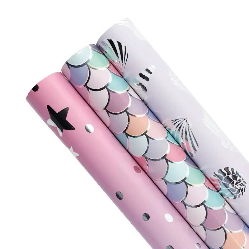 43*300cm Gold Foil Wrapping Paper Mermaid Gift Paper Wrapping Birthday Gift Craft Pink Star Handmade Paper for Wedding
43*300cm Gold Foil Wrapping Paper Mermaid Gift Paper Wrapping Birthday Gift Craft Pink Star Handmade Paper for Wedding