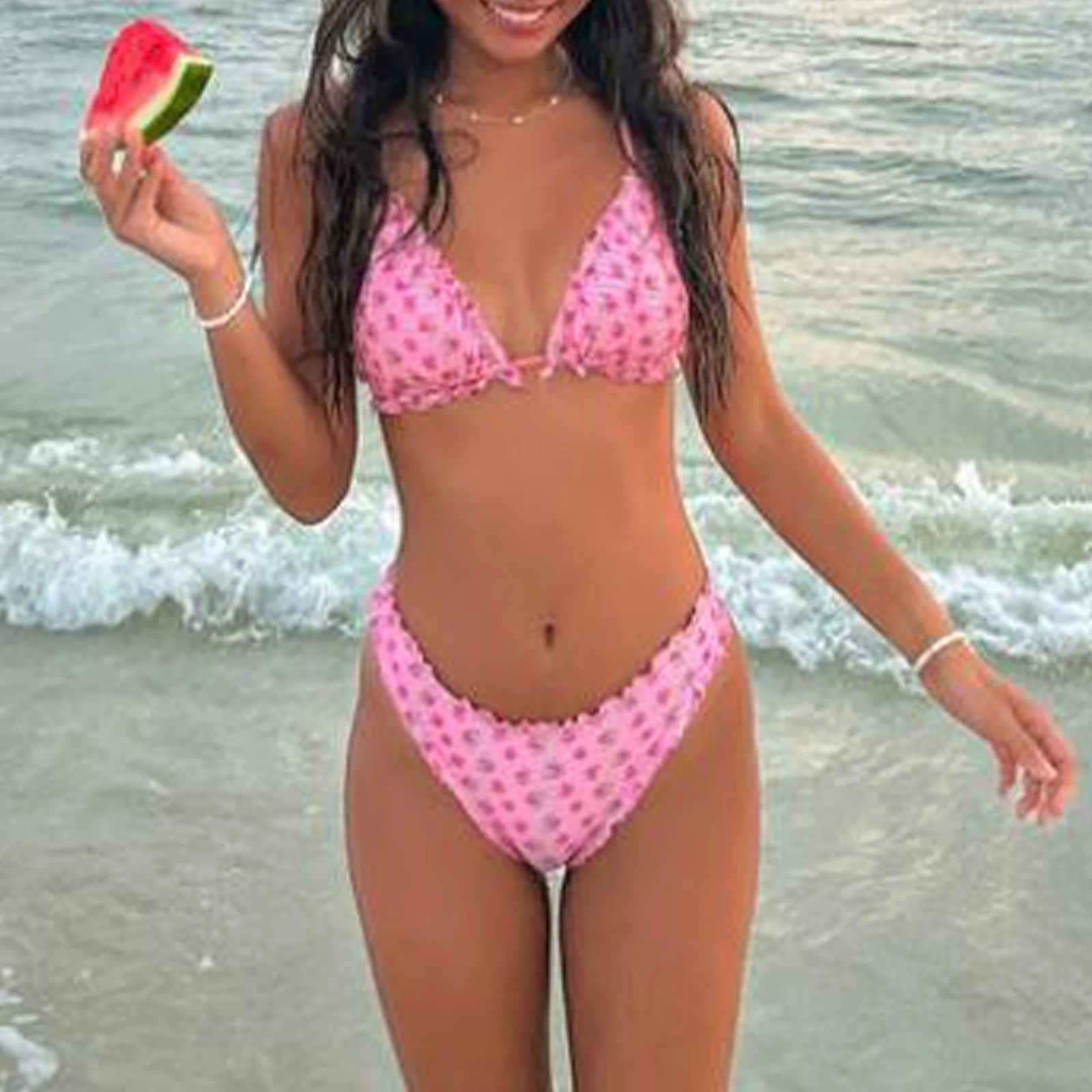 Women 2 Pieces Bikini Swimsuits Floral Print Swimwear Summer Sleeveless Padded Bra Thong Bottoms Bathing Suits Female Beachwear
Women 2 Pieces Bikini Swimsuits Floral Print Swimwear Summer Sleeveless Padded Bra Thong Bottoms Bathing Suits Female Beachwear