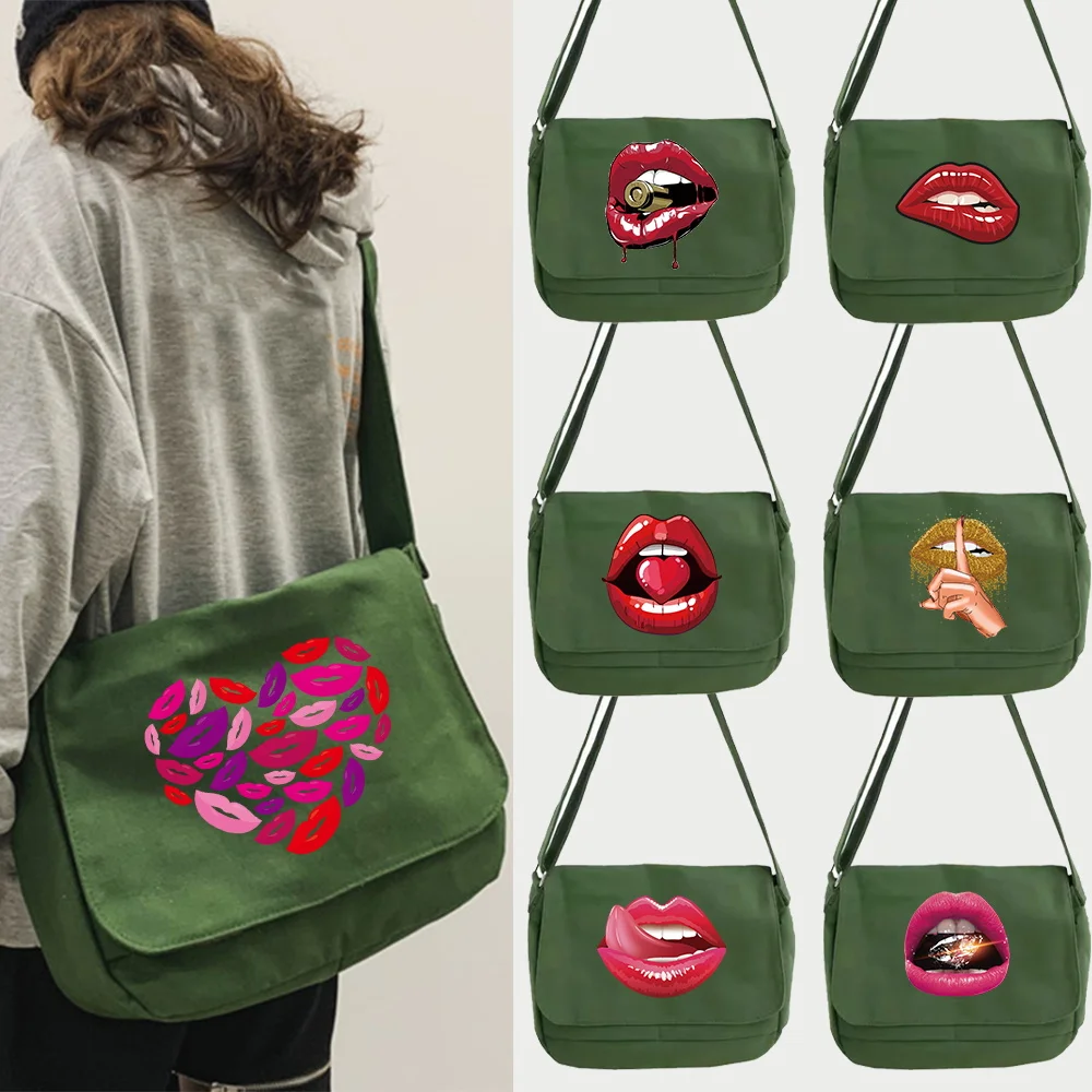 Canvas Messenger Bag Mouth Pattern Print Portable Retro Vintage Tote High Capacity Shoulder Underarm Bag Shopping Bag Woman Bag
Canvas Messenger Bag Mouth Pattern Print Portable Retro Vintage Tote High Capacity Shoulder Underarm Bag Shopping Bag Woman Bag