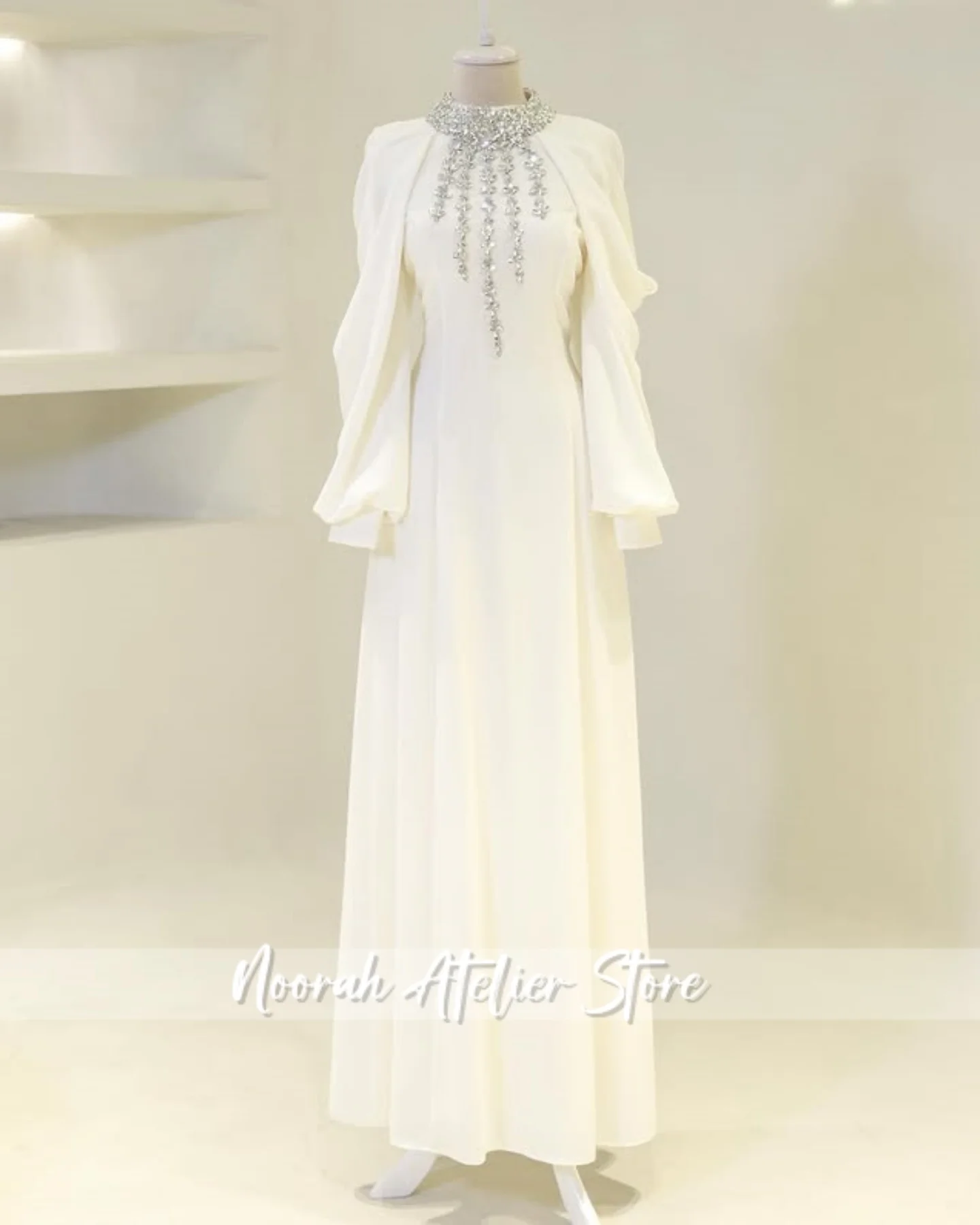 White Saudi Arabia Islamic Luxury H N Evening Dress 2025 Muslim Long SLeeves Wedding Gown فساتين سهرة Prom Long Dress Customized
White Saudi Arabia Islamic Luxury H N Evening Dress 2025 Muslim Long SLeeves Wedding Gown فساتين سهرة Prom Long Dress Customized
