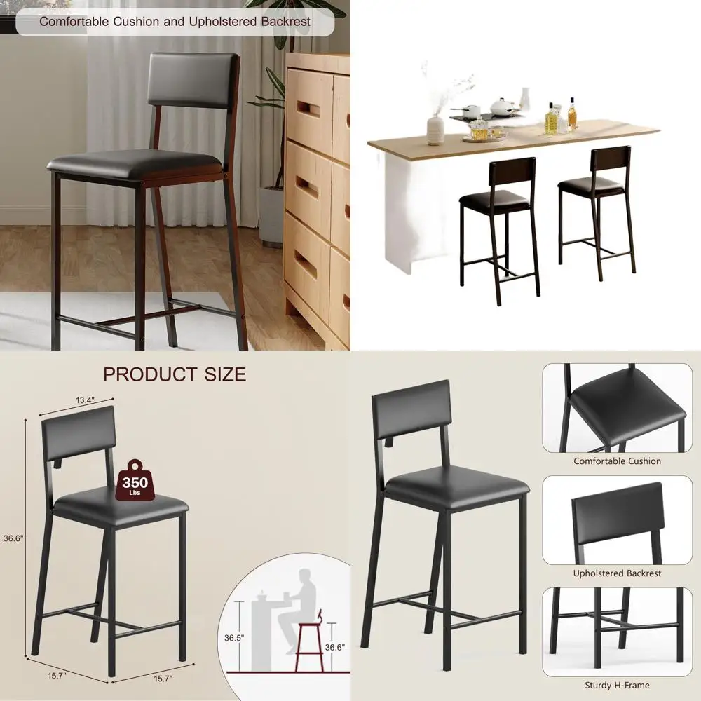 Dining Chairs Set of 2 Upholstered PU Dining Chairs Curved Backrest, Modern Dining Room Chairs Kitchen Chairs with 26IN Metal Le
Dining Chairs Set of 2 Upholstered PU Dining Chairs Curved Backrest, Modern Dining Room Chairs Kitchen Chairs with 26IN Metal Le