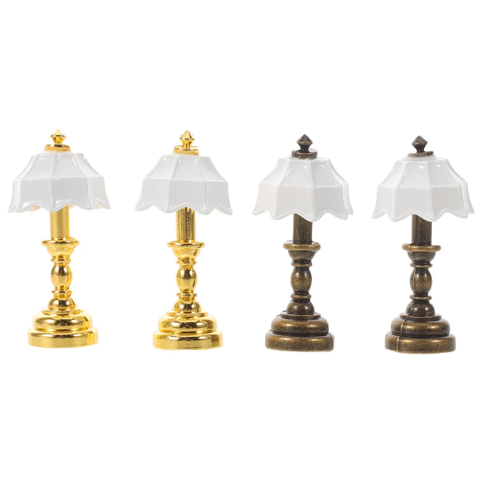 4Pcs Miniature Desk Lights 1 12 Scale Bedside Table Lamps Vintage Dollhouse Lighting Accessories for Mini House Decor
4Pcs Miniature Desk Lights 1 12 Scale Bedside Table Lamps Vintage Dollhouse Lighting Accessories for Mini House Decor